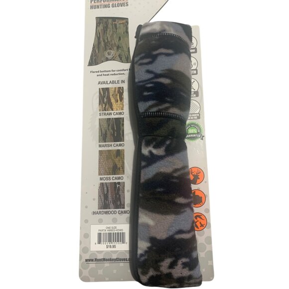 HUNT MONKEY Black + Gray Camo Conceal Fleece Face Guard NWT One Size - Picture 4 of 5